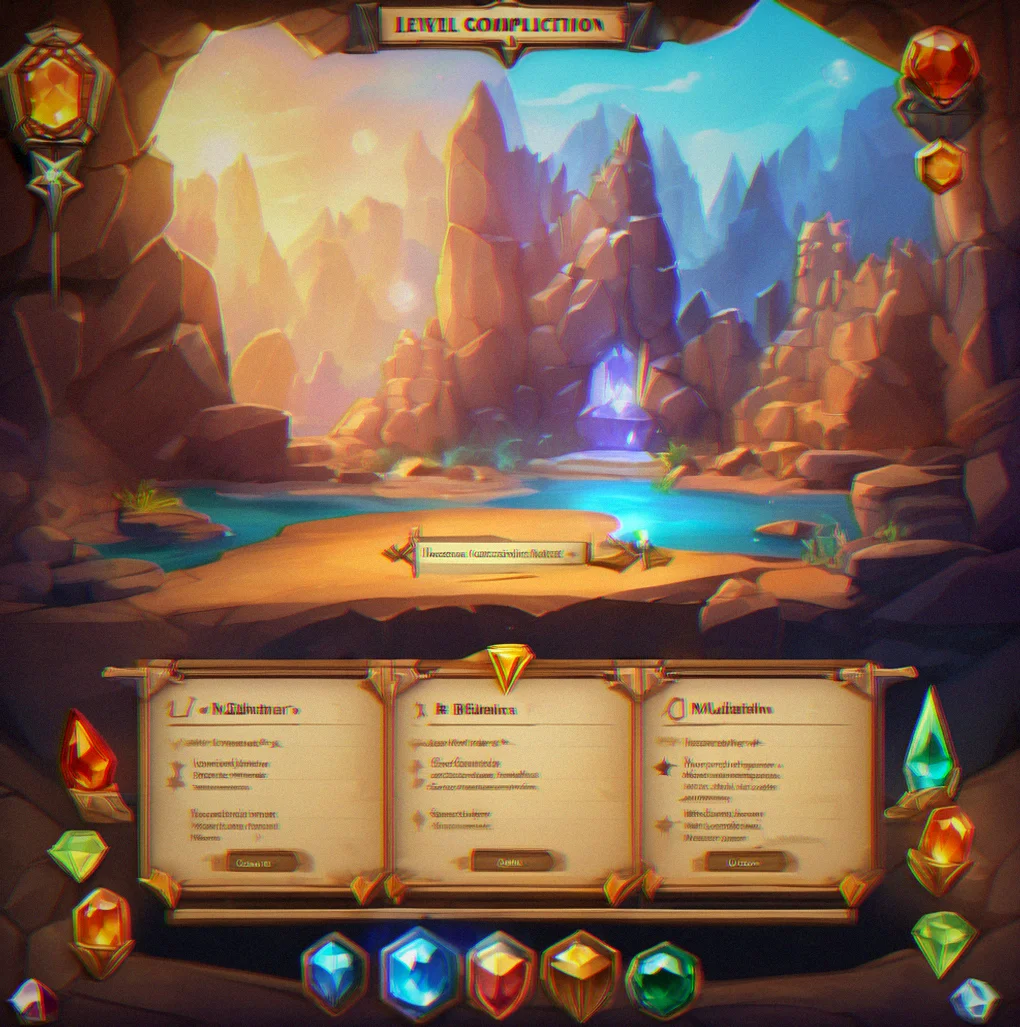 Level completion screen showing progression to the next level with a star rating displayed