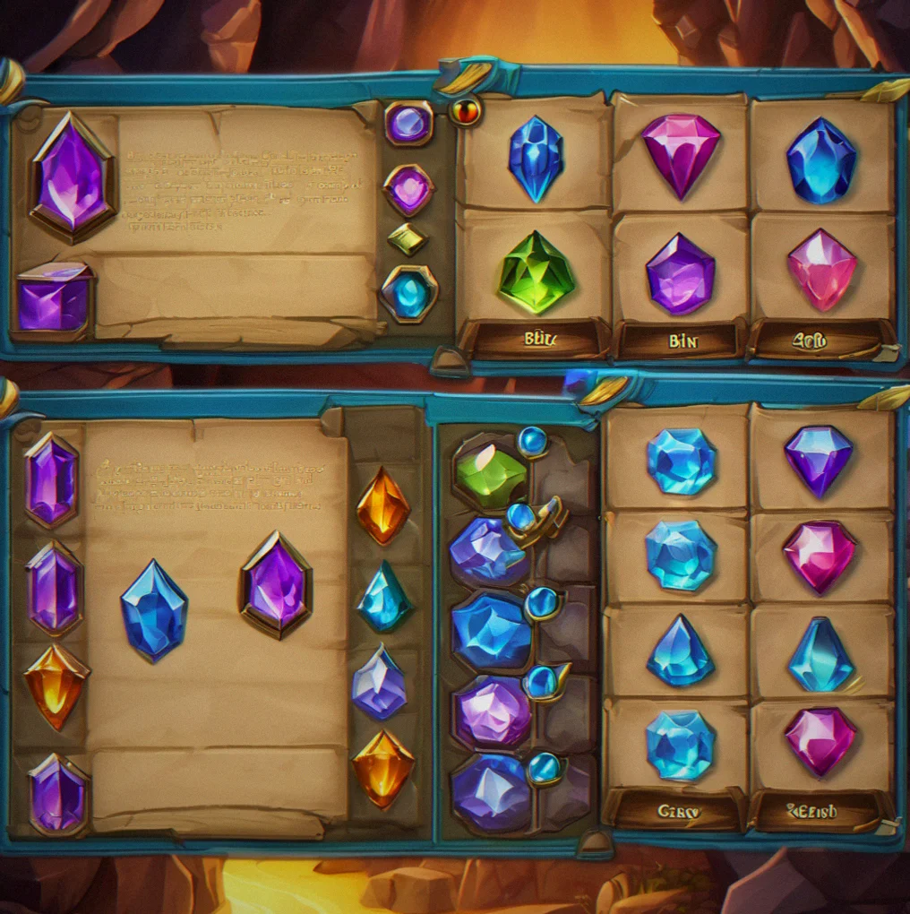 Cosmetic theme options available in the shop showing different gem skins and board backgrounds