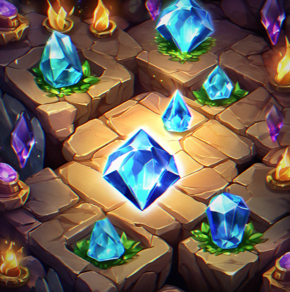 Gems falling and matching on their own after you make one move